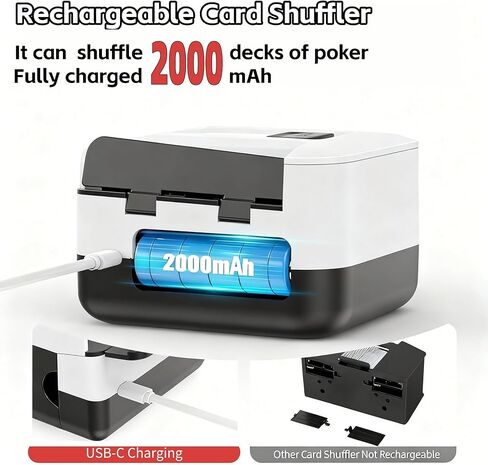 Automatic Card Shuffler 2 Deck, Rechargeable Card Shuffle Machine for Poker, UNO, Blackjack, Skip-Bo, Phase 10 in Saudi Arabia