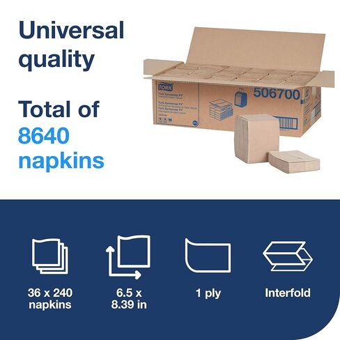 Tork Xpressnap Fit Natural Dispenser Napkin N14, C-Fold, 1 ply, 240 napkins, 4.192in x 3.248in each, 506700 in Saudi Arabia