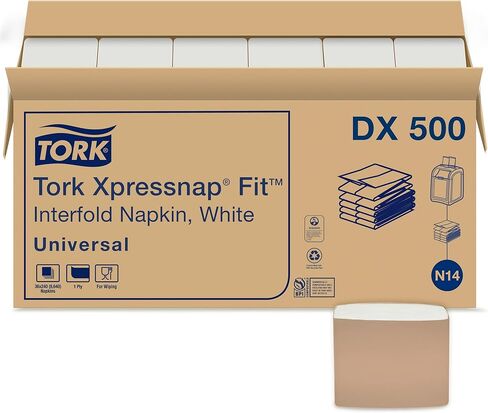 Tork Xpressnap Fit White Dispenser Napkin N14, C-Fold, 1 ply, 240 napkins, 4.252in x 3.248in each, 500700 in Kuwait