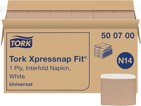 Tork Xpressnap Fit White Dispenser Napkin N14، C-Fold، طبقة واحدة، 240 منديل، 4.252 × 3.248 بوصة لكل منهما، 500700 in Saudi Arabia