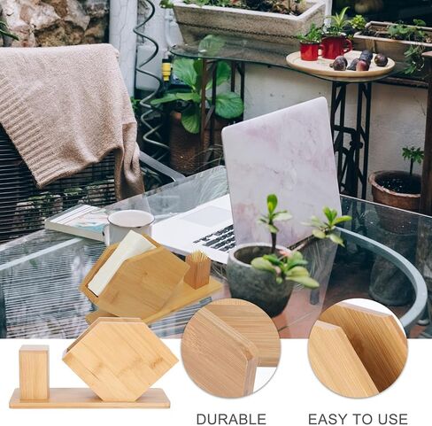 Napkin Holder with Toothpick Box, Large Vertical Fan-shaped Tissue Dispenser 13x24cm, Restaurant and Hotel Desktop Napkin Stand for Dining Table Storage in Kuwait