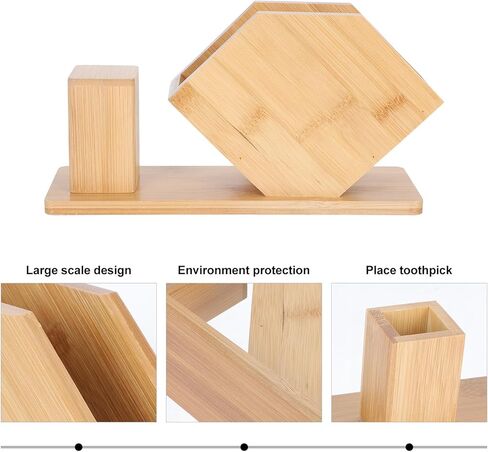 Napkin Holder with Toothpick Box, Large Vertical Fan-shaped Tissue Dispenser 13x24cm, Restaurant and Hotel Desktop Napkin Stand for Dining Table Storage in Kuwait