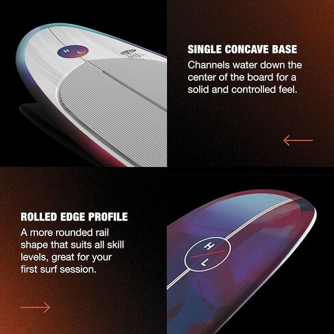 Hyperlite Landlock Longboard-Inspired Wake Surf Board - for Beginners to Intermediate Riders - Catching All Waves Behind The Boat - 5’9" in Saudi Arabia