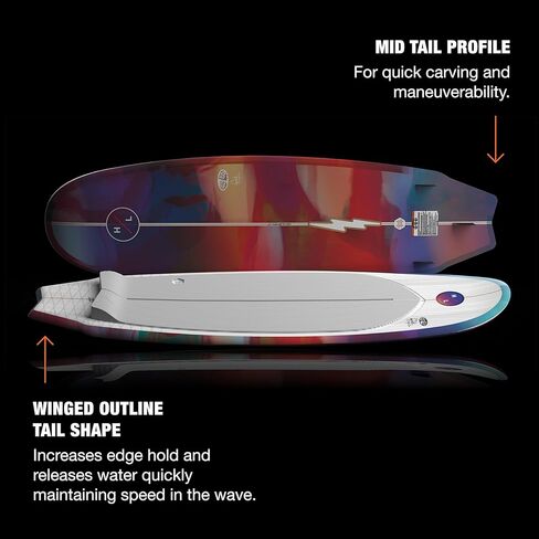 Hyperlite Landlock Longboard-Inspired Wake Surf Board - for Beginners to Intermediate Riders - Catching All Waves Behind The Boat - 5’9" in Saudi Arabia