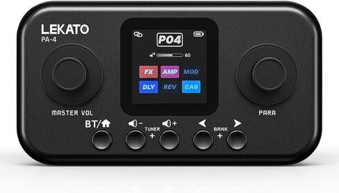 LEKATO Portable Multi Effects Guitar Pedal with 6 Modules, 60+ Built-In Effects,20 Amp Modeling & Ir Loading, 80 Tone Preset Slots, Otg Usb Audio Interface & Bluetooth for Practice Recording in Saudi Arabia