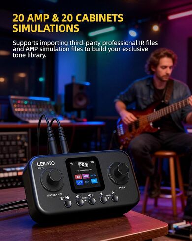 LEKATO Portable Multi Effects Guitar Pedal with 6 Modules, 60+ Built-In Effects,20 Amp Modeling & Ir Loading, 80 Tone Preset Slots, Otg Usb Audio Interface & Bluetooth for Practice Recording in Saudi Arabia