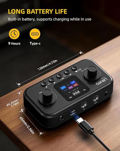 LEKATO Portable Multi Effects Guitar Pedal with 6 Modules, 60+ Built-In Effects,20 Amp Modeling & Ir Loading, 80 Tone Preset Slots, Otg Usb Audio Interface & Bluetooth for Practice Recording in Saudi Arabia