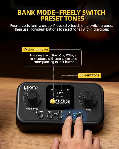 LEKATO Portable Multi Effects Guitar Pedal with 6 Modules, 60+ Built-In Effects,20 Amp Modeling & Ir Loading, 80 Tone Preset Slots, Otg Usb Audio Interface & Bluetooth for Practice Recording in Saudi Arabia