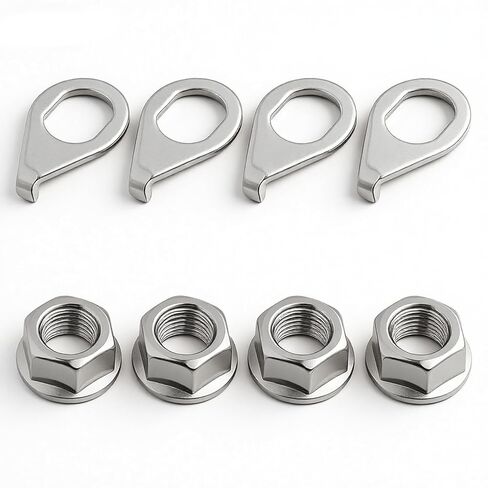 Silver Bicycle Axle Nut, 8 Pack Bicycle Hub Safety Washer Kit, 3/8 Inch Bike Hub Flanged Axle Nuts and Safety Washer Bike Wheel Axles Nuts with Front and Rear Bicycles Wheel Washers in Saudi Arabia