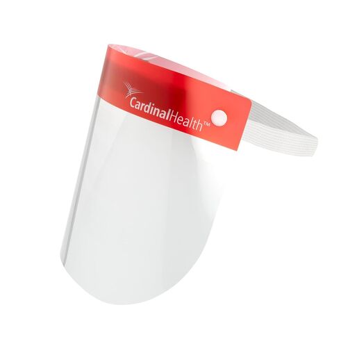 درع الوجه Cardinal Health™ المضاد للضباب مع عصابة رأس من الفوم، كامل الطول، أحمر، F1SHIELD50، صندوق مكون من 25 قطعة in Saudi Arabia