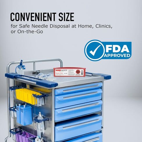 Dynarex Dispo Safety Sharps Containers - Crate - Portable Puncture-Resistant Biohazard Containers for Safe Hazardous Waste Disposal - 2.03" × 7.17" × 1.96" - Case of 40 in Saudi Arabia