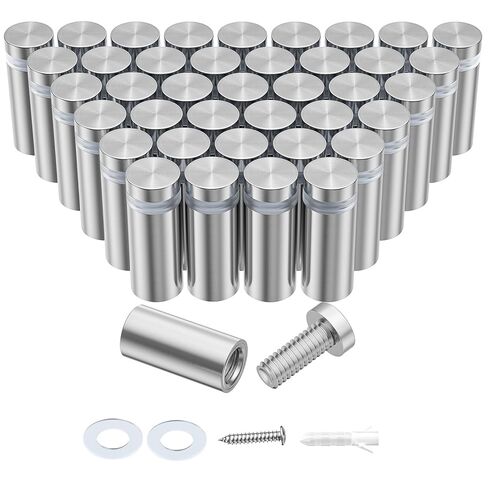 50 PCS Stainless Steel Standoff Screws (1/2 in. Dia x 1 in. L), Stand Off Mounting Hardware Advertising for Acrylic Signs, Silver in Kuwait