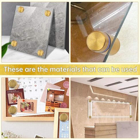 8 قطع من براغي المواجهة، حامل من الفولاذ المقاوم للصدأ، أجهزة تثبيت على الحائط، مسمار زجاجي للتعليق على لوحات لافتات الأكريليك الزجاجية إطار الصورة، ذهبي مصقول، 1/2 بوصة × 0.78 بوصة in Kuwait