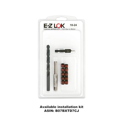E-Z Lok Externally Threaded Insert, C12L14 Carbon Steel, Meets AISI 12L14, #10-24 Internal Threads, 3/8"-16 External Threads, 0.406" Length, Made in US (Pack of 10) in Saudi Arabia