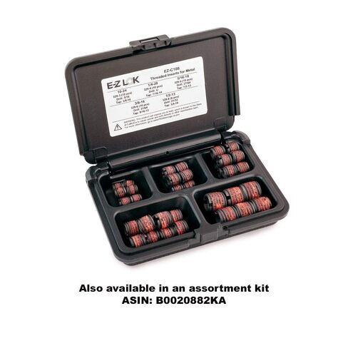 E-Z Lok Externally Threaded Insert, C12L14 Carbon Steel, Meets AISI 12L14, #10-24 Internal Threads, 3/8"-16 External Threads, 0.406" Length, Made in US (Pack of 10) in Saudi Arabia