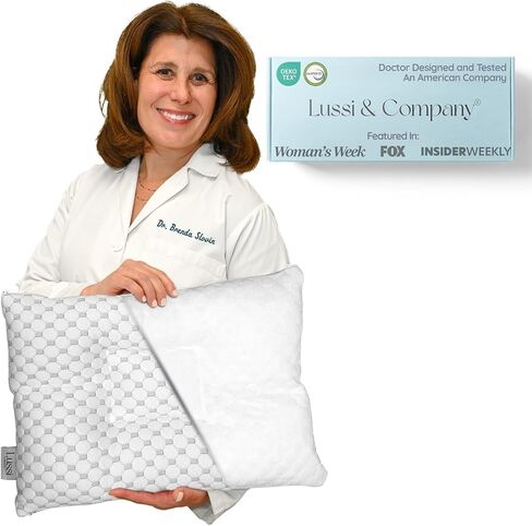 Lussi & Company Toddler Pillow 2 Year Old-13x19 Toddler Pillow with Pillowcase-Toddler Pillows for Sleeping-Kids Pillow-Travel Pillows-Mini Pillow-Ergonomic Pillows for Kids-Patent Pending in Saudi Arabia