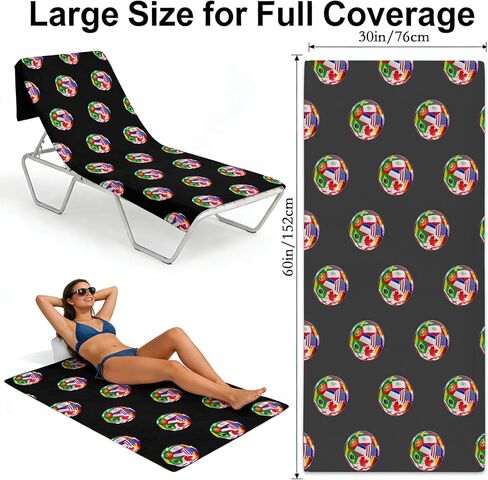 World Cup Soccer Beach Towel World Cup Merchandise with Soccer National Flags Black Towel 30x60 Inch Large Soccer Beach Towel Soft and Durable Unisex for Pool Gym Beach Fan in Saudi Arabia