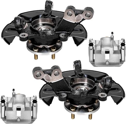 Detroit Axle - Front 2pc Steering Knuckles for 07-10 Ford Edge Lincoln MKX, 2 Steering Knuckles & Wheel Bearing Hubs 2007 2008 2009 2010 Replacement in Saudi Arabia