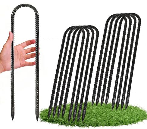 12 Inch Trampoline Wind Stakes, 8PCS Heavy Duty U Stakes, Rebar Ground Anchors, Trampoline Anchors, Galvanized Steel Tent Stakes for High Wind, Yard, Fence and Soccer Goals in Saudi Arabia