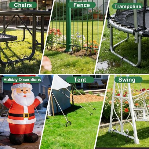 12 Inch Trampoline Wind Stakes, 8PCS Heavy Duty U Stakes, Rebar Ground Anchors, Trampoline Anchors, Galvanized Steel Tent Stakes for High Wind, Yard, Fence and Soccer Goals in Saudi Arabia