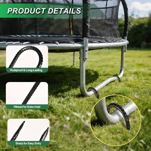 12 Inch Trampoline Wind Stakes, 8PCS Heavy Duty U Stakes, Rebar Ground Anchors, Trampoline Anchors, Galvanized Steel Tent Stakes for High Wind, Yard, Fence and Soccer Goals in Saudi Arabia