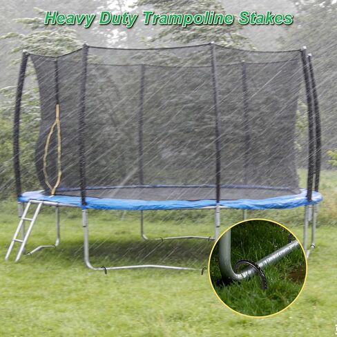12 Inch Trampoline Wind Stakes, 8PCS Heavy Duty U Stakes, Rebar Ground Anchors, Trampoline Anchors, Galvanized Steel Tent Stakes for High Wind, Yard, Fence and Soccer Goals in Saudi Arabia