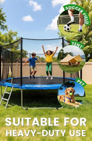 19-Inch Ground Anchors Heavy Duty, Trampoline Stakes Anchors Screw-in for High Wind, Earth Anchor with Strong Straps for Swing Sets, Trampolines, Mobile Home, Sheds, Carports(4x19in) in Saudi Arabia