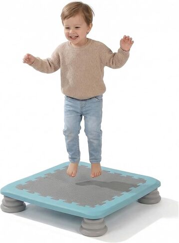 Mini Trampoline for Kids, 25 Inch Sensory Bounce Board for Balance & Coordination, Non-Slip Rebounder Board for Kids Ages 3+, Indoor Mini Trampoline with Stable Base in Saudi Arabia