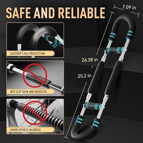 Adjustable Twister Arm Trainer 40-100lb & Chest Workout Equipment for Men, Arm & Chest Exerciser, Portable Power Twister Bar for Upper Body, Triceps & Shoulder Strength Training in Saudi Arabia