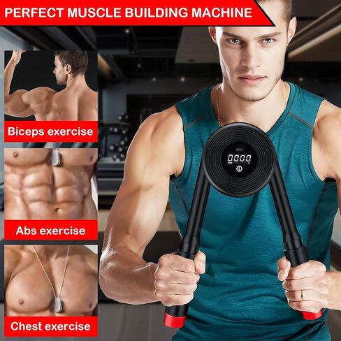 Hydraulic Arm Exerciser 22–440LBS with LED Display – Adjustable Power Chest Workout Equipment for Chest, Arm, Shoulder & Back – Count & Timer Strength Trainer for Men Home Gym in Kuwait