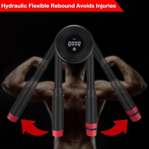 Hydraulic Arm Exerciser 22–440LBS with LED Display – Adjustable Power Chest Workout Equipment for Chest, Arm, Shoulder & Back – Count & Timer Strength Trainer for Men Home Gym in Kuwait