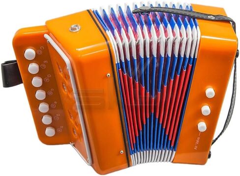 Sky Accordion Orange Pattern 7 Button 2 Bass Music Instrument Easy to Play *GREAT GIFT* in Saudi Arabia