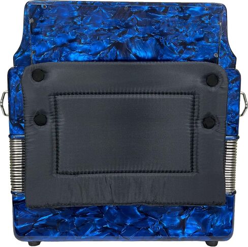 زي Alacran NAL3412 DLX Accordion: 34 زرًا، 12 أكورديون جهير مع علبة وأشرطة (Mi/EAD، أزرق داكن لؤلؤي) in Kuwait