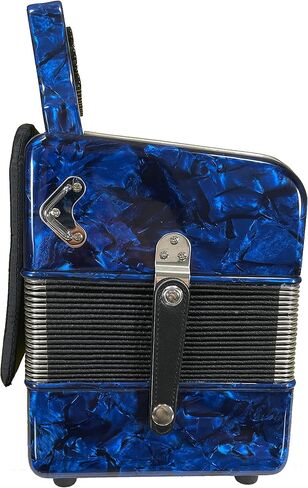 زي Alacran NAL3412 DLX Accordion: 34 زرًا، 12 أكورديون جهير مع علبة وأشرطة (Mi/EAD، أزرق داكن لؤلؤي) in Kuwait