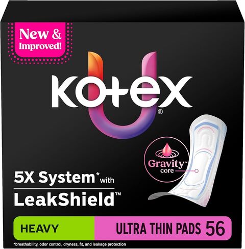 Kotex Ultra Thin Pads, Regular Absorbency, 60 Count (Packaging May Vary) in Kuwait