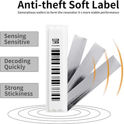ملصق ملصقات أمان 58 كيلو هرتز، 1000 قطعة من الباركود المزيف، حزمة ملصقات باركود وهمية، علامات أمان، ملصقات ناعمة مع رموز شريطية وهمية لمعدات مكافحة السرقة للبيع بالتجزئة in Kuwait
