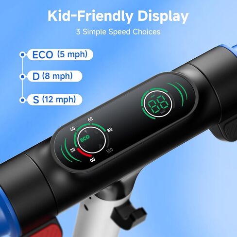 isinwheel S2 Electric Scooter for Kids Ages 6-12,150W Kids Electric Scooter with Adjustable Speed and Height, Colorful Lights, Double Brake in Kuwait
