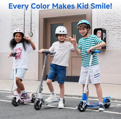 isinwheel S2 Electric Scooter for Kids Ages 6-12,150W Kids Electric Scooter with Adjustable Speed and Height, Colorful Lights, Double Brake in Kuwait