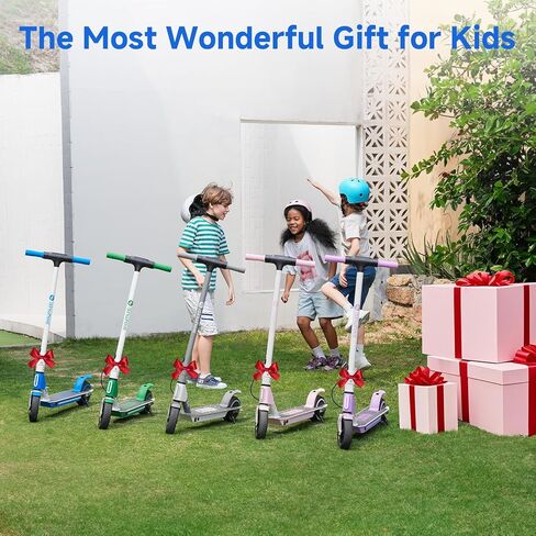 isinwheel S2 Electric Scooter for Kids Ages 6-12,150W Kids Electric Scooter with Adjustable Speed and Height, Colorful Lights, Double Brake in Kuwait