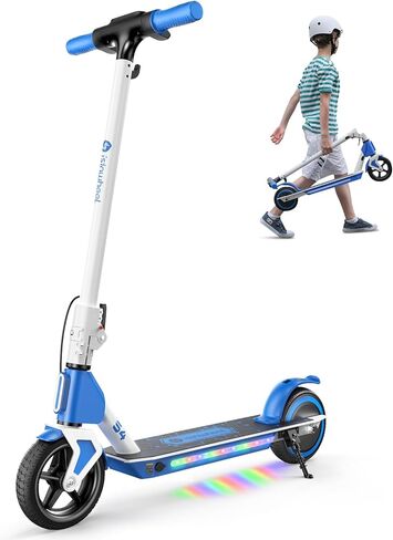 isinwheel S2 Electric Scooter for Kids Ages 6-12,150W Kids Electric Scooter with Adjustable Speed and Height, Colorful Lights, Double Brake in Kuwait