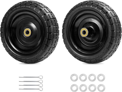Parts Camp For Gorilla Cart Wheels 13-Inch replacement gorilla cart tires 4.00-6 Flat-free Solid Tire and Wheel For Hand Trucks/Garden Carts/Wheelbarrow/Dolly-5/8"Axle Borehole 2.1"Hub offset (2 Pack) in Kuwait