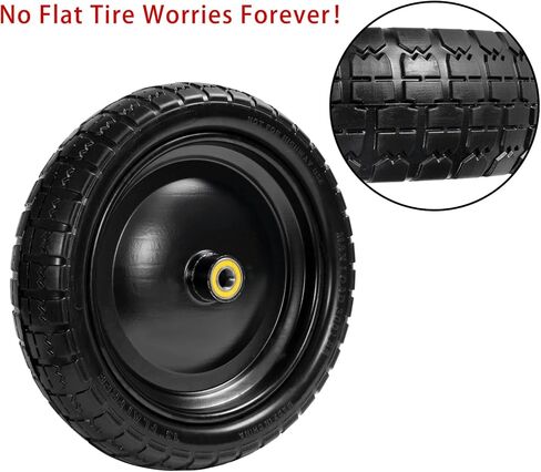 Parts Camp For Gorilla Cart Wheels 13-Inch replacement gorilla cart tires 4.00-6 Flat-free Solid Tire and Wheel For Hand Trucks/Garden Carts/Wheelbarrow/Dolly-5/8"Axle Borehole 2.1"Hub offset (2 Pack) in Kuwait