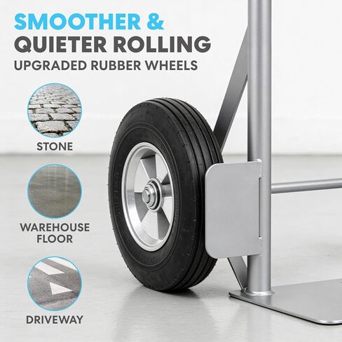 Simpli-Magic 2-in-1 Convertible Hand Truck Dolly, 800 lb Capacity, Heavy Duty with Upgraded Rubber Wheels, Folding Platform Cart in Kuwait