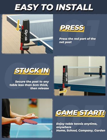 Glymnis Ping Pong Paddles Set, Ping Pong Balls with Retractable Net,Table Tennis Rackets with Carry Bag, Indoor/Outdoor Table Tennis Game Accessories in Kuwait