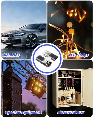 40PCS Pluggable Low Voltage Wire Connectors,Double Wire Plug in Connector with Locking Buckle,Led Light Strip Connectors 2 Pin,Fits 24-20 AWG Stranded,No Wire Stripping Cutting. in Kuwait