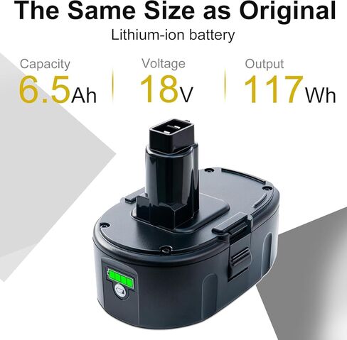 FSKE 2Pack 6.5Ah DC9096 18V Battery Replacement for Dewalt 18V Battery DC9096 DC9098 DC9099 DE9039 DE9095 DE9096 DE9098 DW9095 DW9096 DW9098 DE9503 DC9182 in Kuwait