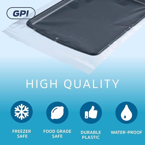 GPI - 2 Gallon Zip Bags, 13" x 15" Large Reclosable Lock Zip Bags, Clear Plastic Zipper Storage Bags with Zip Top Lock for Freezer, Clothing, Food, Documents & Supplies - 100 Count in Saudi Arabia