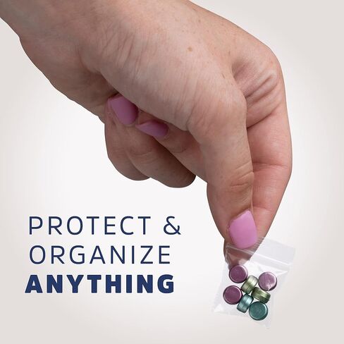 GPI - 1" x 1" Tiny Zip Bags, Clear Plastic Reclosable Jewelry Bags, 2.5 Mil Thick, with Resealable Zip Top Lock for Jewelry, Pills, Meds, Powders, Beads, Seeds, etc. - 100 Pack in Saudi Arabia