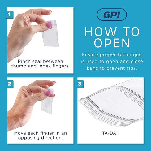 GPI - 1" x 1" Tiny Zip Bags, Clear Plastic Reclosable Jewelry Bags, 2.5 Mil Thick, with Resealable Zip Top Lock for Jewelry, Pills, Meds, Powders, Beads, Seeds, etc. - 100 Pack in Saudi Arabia