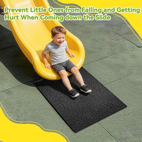 2-حزمة من سجادات الملعب الخارجية، 40 بوصة طول × 24 بوصة عرض، سجادات حماية للملعب من مادة PVC عالية الكثافة مع نسيج مضاد للانزلاق على الوجهين للأراجيح والشرائح in Kuwait